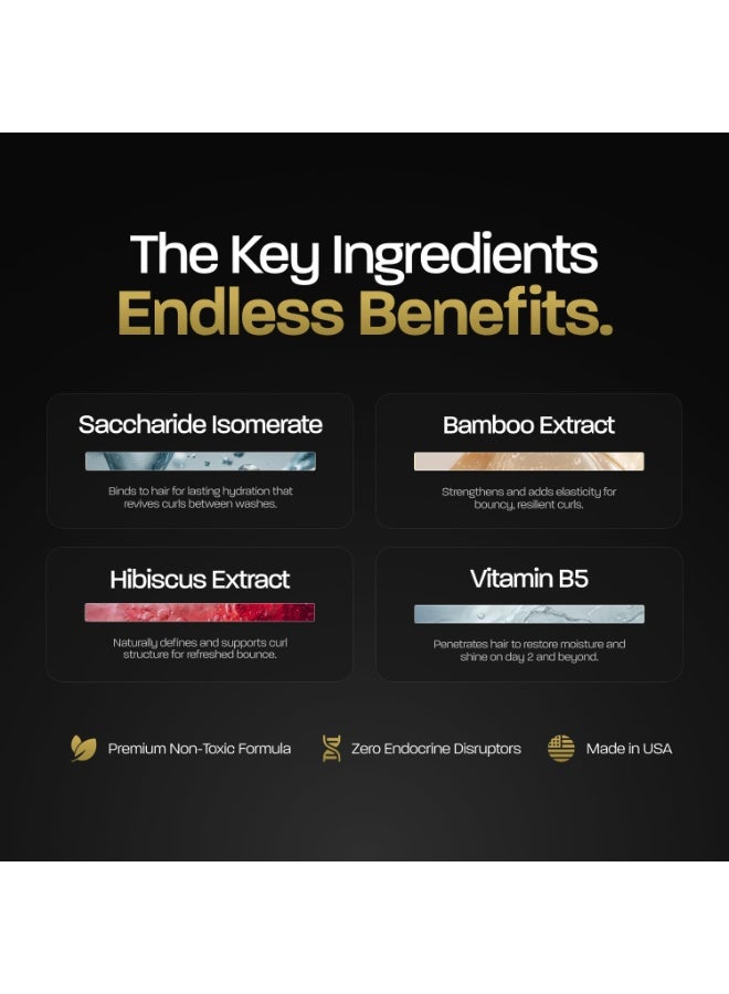 Based Curl Refresh Spray - Instantly Revive & Define Curls Without Buildup - Lightweight Hydrating Formula with Bamboo & Hibiscus Extract - Non-Toxic, Paraben Free (6.8 fl oz, Pack of 1) - Image 3